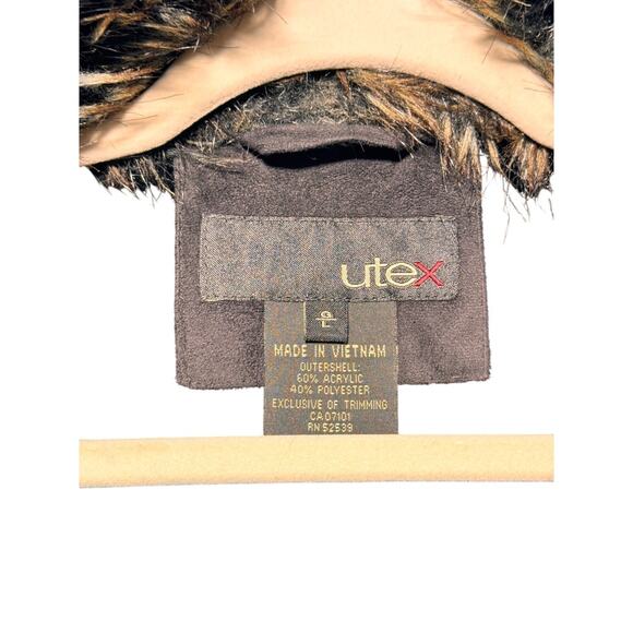 Vintage Utex Pennylane Coat Large Y2K Brown Faux Fur Mob Wife - Picture 6 of 13